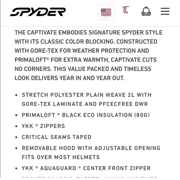 Spyder Captivate GTX Infinitum women’s ski jacket. Size 8 Black, red and white. - Picture 6 of 7